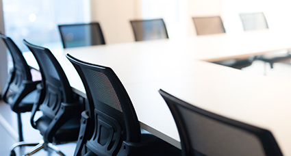 Board-of-Trustees conference room table and chairs