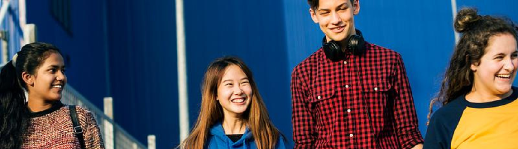 Teenagers walking together